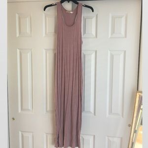 Mauve Ribbed Racerback Dress